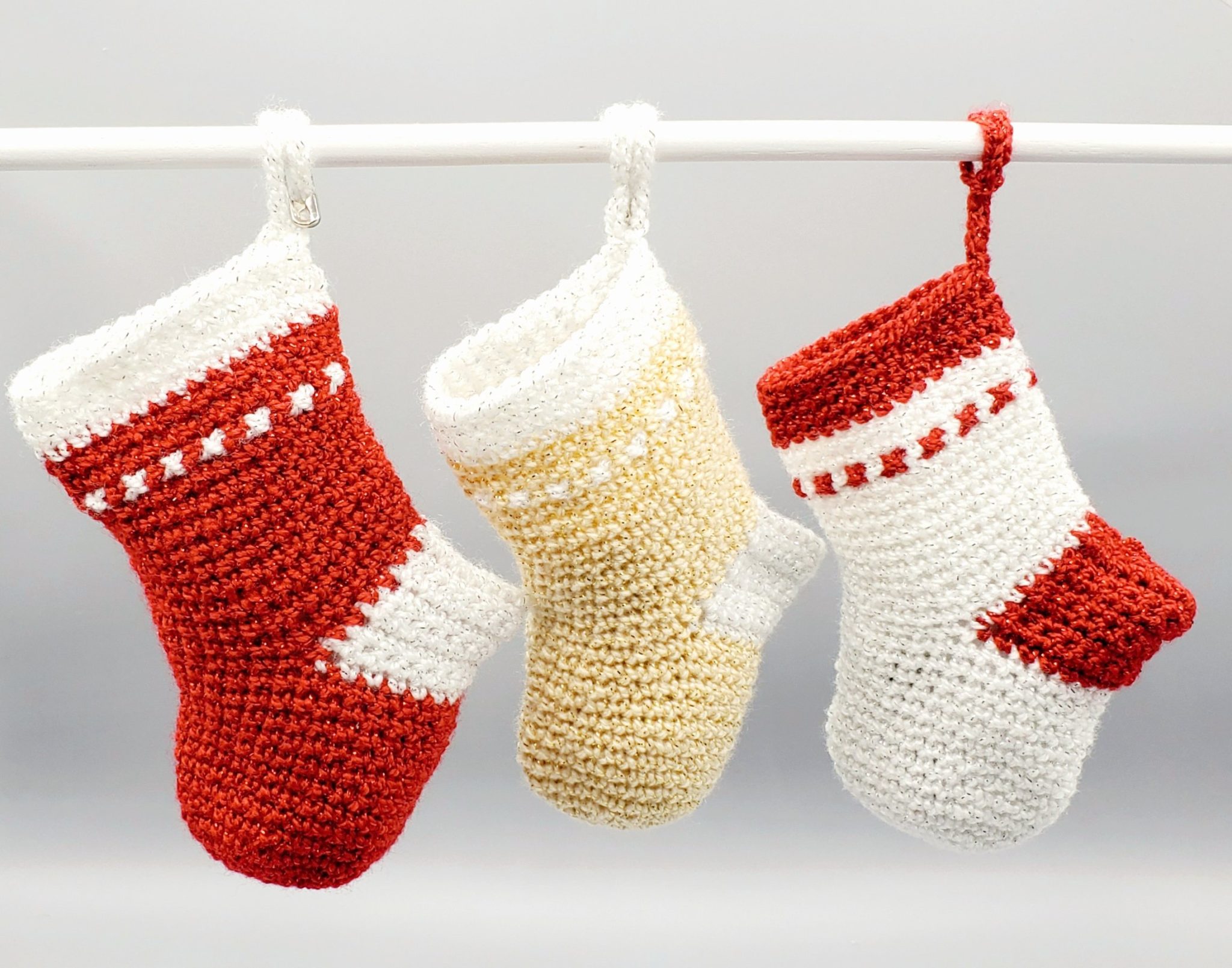 How to crochet mini Christmas stocking HandmadebyRaine