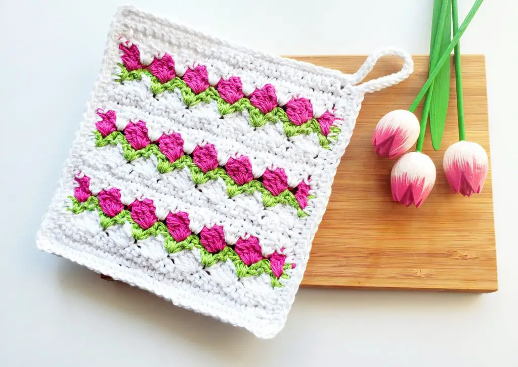 crochet tulip stitch dishcloth