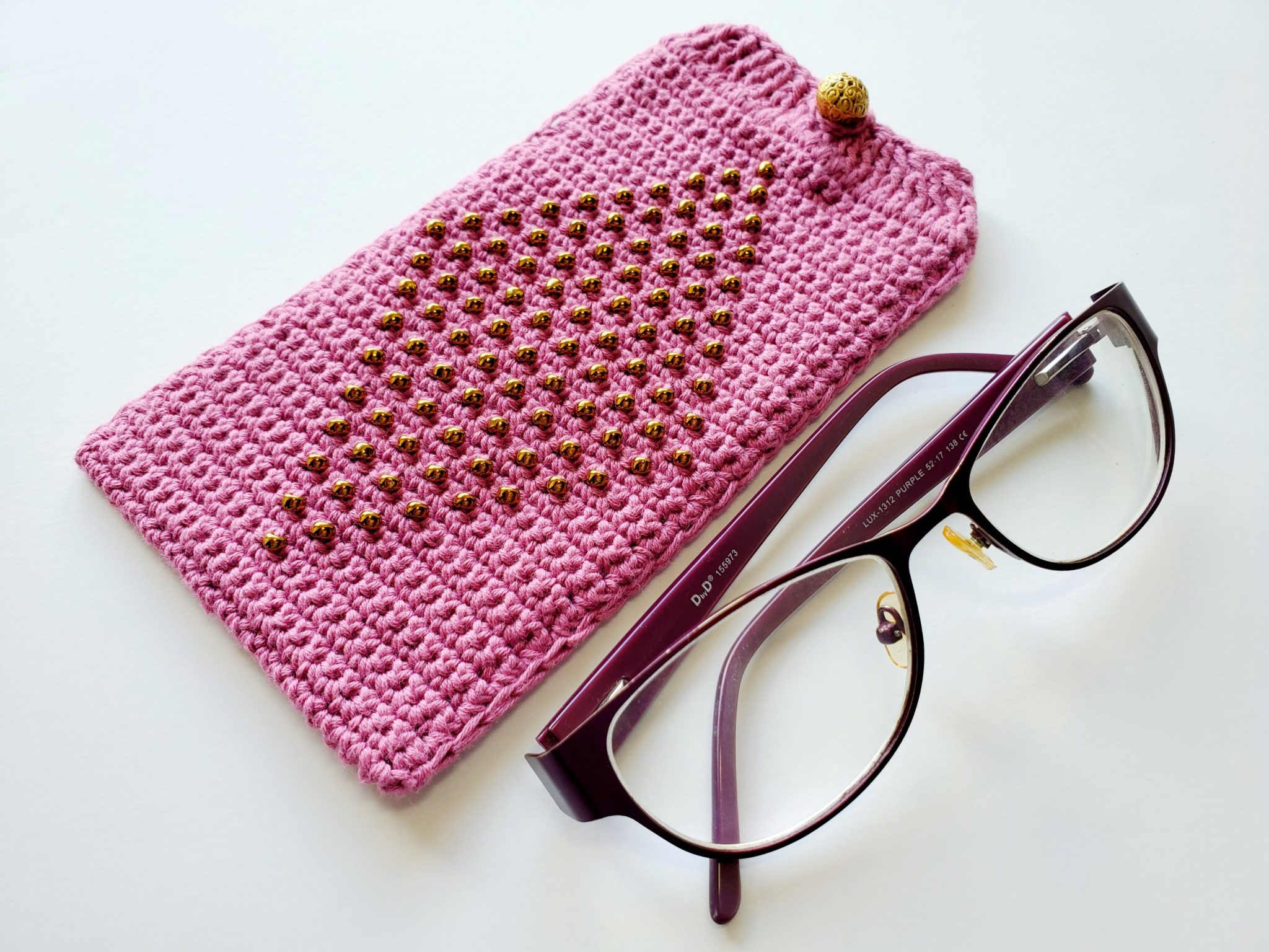 How to crochet Beaded Eyeglass Case - HandmadebyRaine