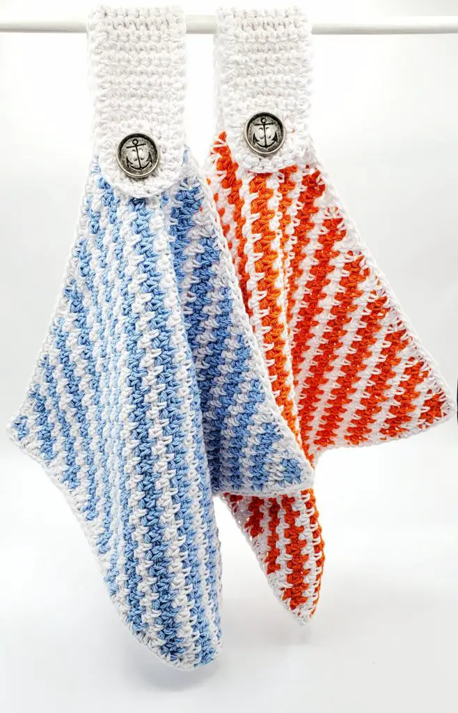 crochet nautical towel