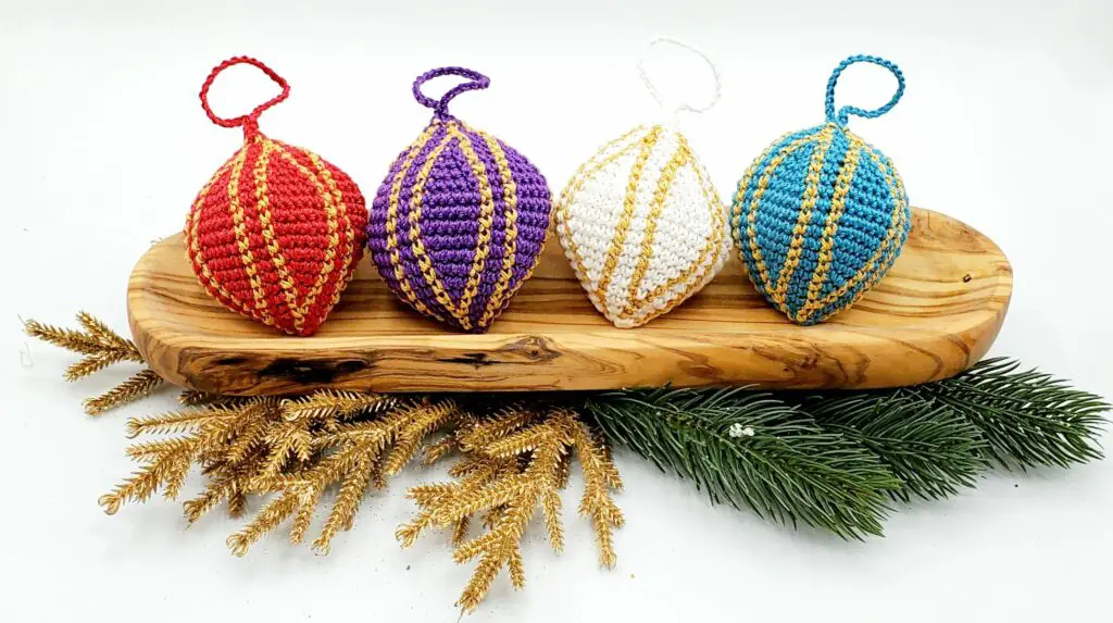 crochet teardrop ornament