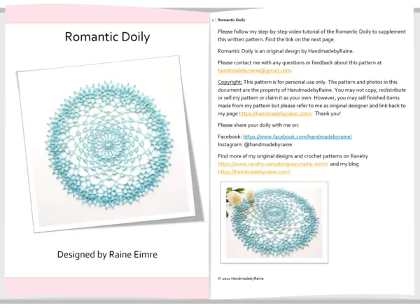 romantic doily pdf crochet pattern